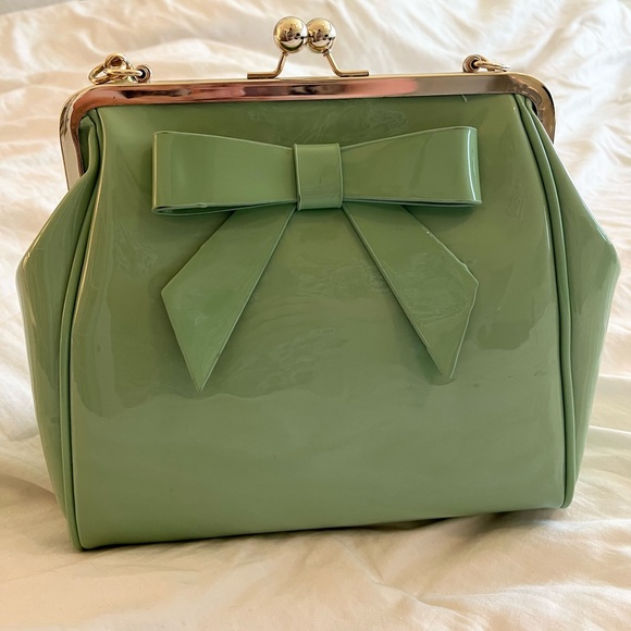 Dancing Days by Banned Patent Mint Green Retro Bag Purse - Picture 1 of 10